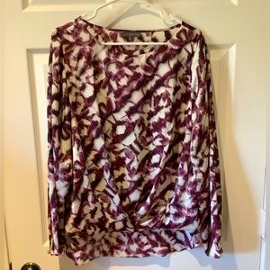 Vince wine and cream blouse
